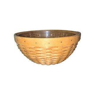 Vintage 2002 Longaberger 11" Bread Basket w/ Hard Liner & Insert Used Round